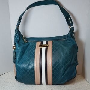 L.A.M.B  By Gwen Steffani.Elegant Teal, Black and Tan Women's Bag
